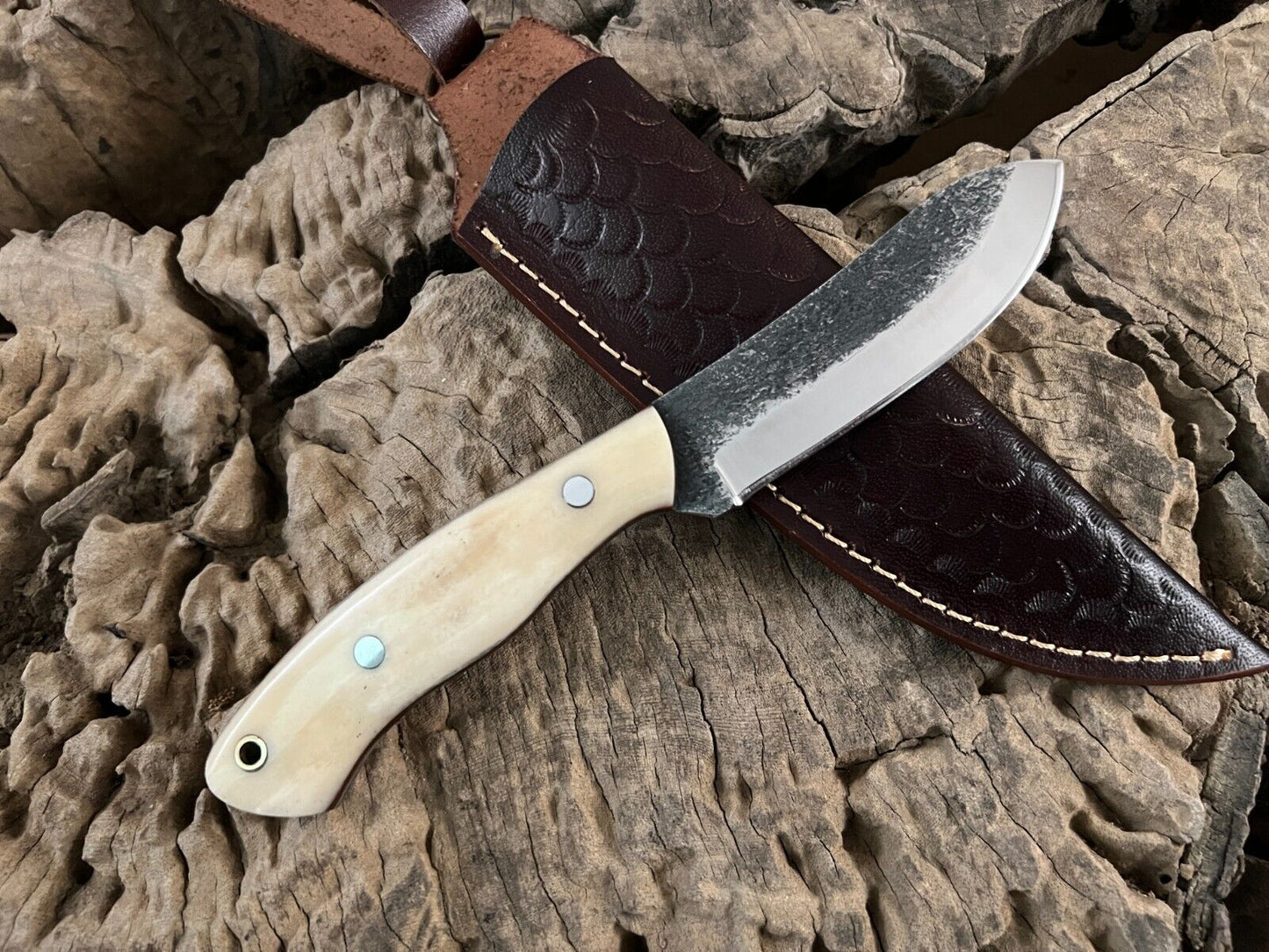 WildEdge Premium Bushcraft Knife – 8-Inch Survival Blade with Ergonomic Bone Handle - Korvel