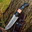 Wilderness Explorer: Premium Hunting Knife with Twist Damascus Blade and Elegant Wood Handle - Korvel