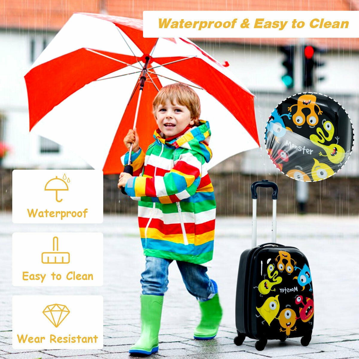 Gbruno Kids Luggage Set: 12" Backpack & 16" Rolling Suitcase