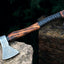 Custom Forged 1095 Steel Battle Axe with Engraved Blade and Ash Wood Handle – Ultimate Warrior's Tool - Korvel