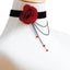 Collar de Cadena de Encaje Negro Elegante para Mujeres