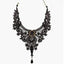 Collar de Cadena de Encaje Negro Elegante para Mujeres