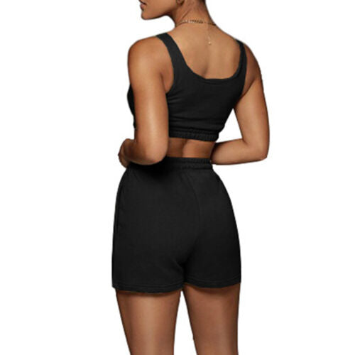 Ensemble de Shorts de Yoga Sans Couture et Brassière pour Femmes