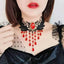 Collar de Cadena de Encaje Negro Elegante para Mujeres