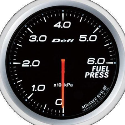 DEFI Advance BF 60mm White Metric Fuel Pressure Gauge - Precision Performance - Korvel