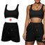 Ensemble de Shorts de Yoga Sans Couture et Brassière pour Femmes