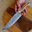 Master Artisan's Custom 13-Inch Damascus Chef’s Knife with Unique Epoxy Pine-cone Handle & Leather Sheath - Korvel