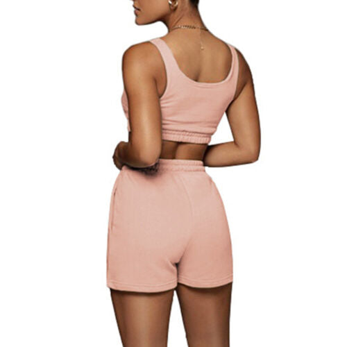 Ensemble de Shorts de Yoga Sans Couture et Brassière pour Femmes
