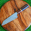 Mastercraft Santoku Knife: Handcrafted Damascus Steel with Rosewood Handle & Leather Case - Korvel