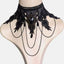 Collar de Cadena de Encaje Negro Elegante para Mujeres