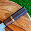 Mastercraft Santoku Knife: Handcrafted Damascus Steel with Rosewood Handle & Leather Case - Korvel