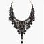 Collar de Cadena de Encaje Negro Elegante para Mujeres