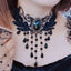 Collar de Cadena de Encaje Negro Elegante para Mujeres
