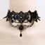 Collar de Cadena de Encaje Negro Elegante para Mujeres