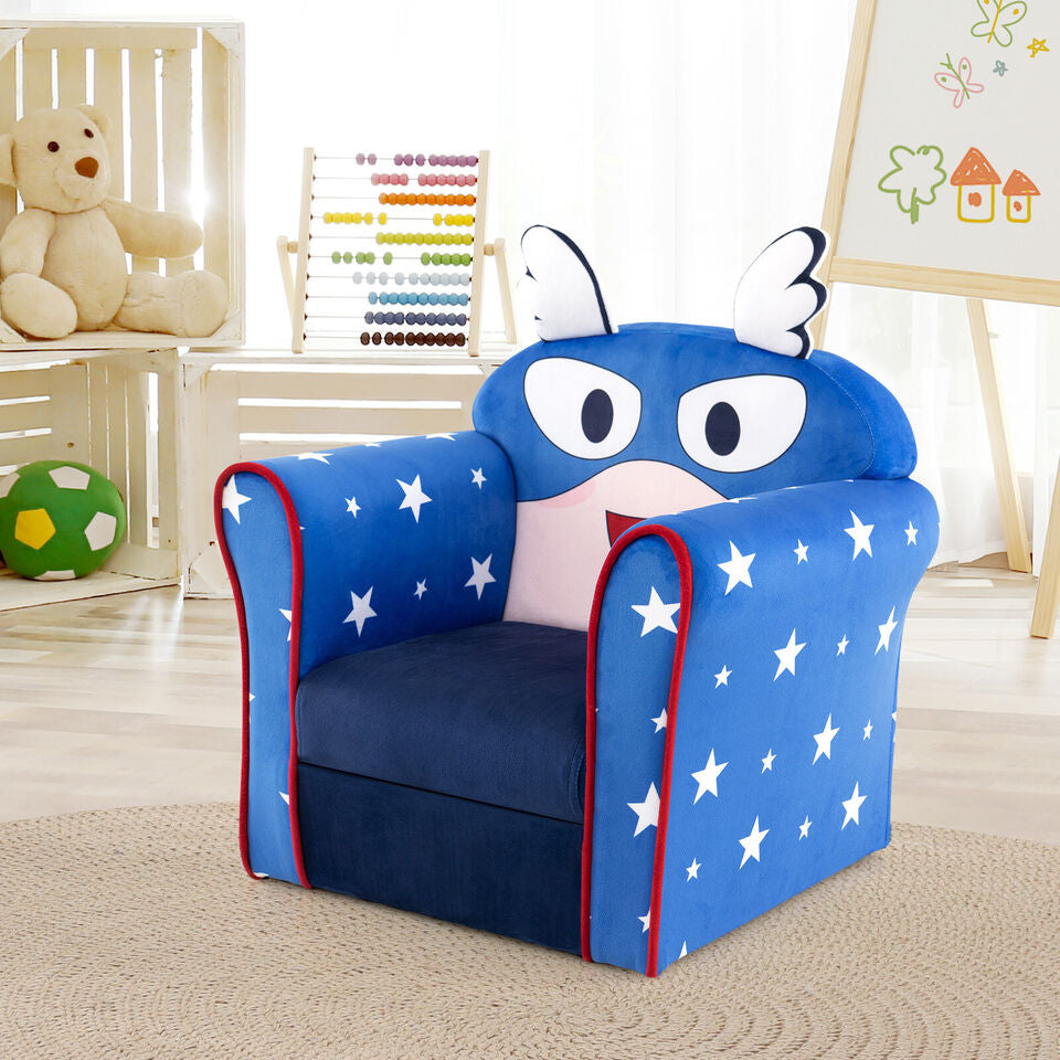 Sofa pour enfants Original avec accoudoirs et coussin épais - Bleu