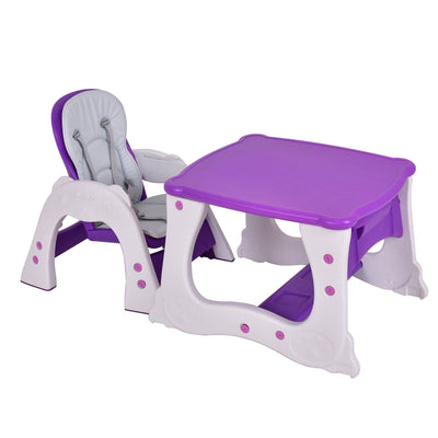 Chaise haute et ensemble de table 3-en-1 convertible - Violet