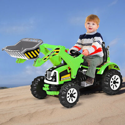 12V Battery Powered Kids Ride-On Dumper Truck - Green