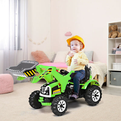 12V Battery Powered Kids Ride-On Dumper Truck - Green