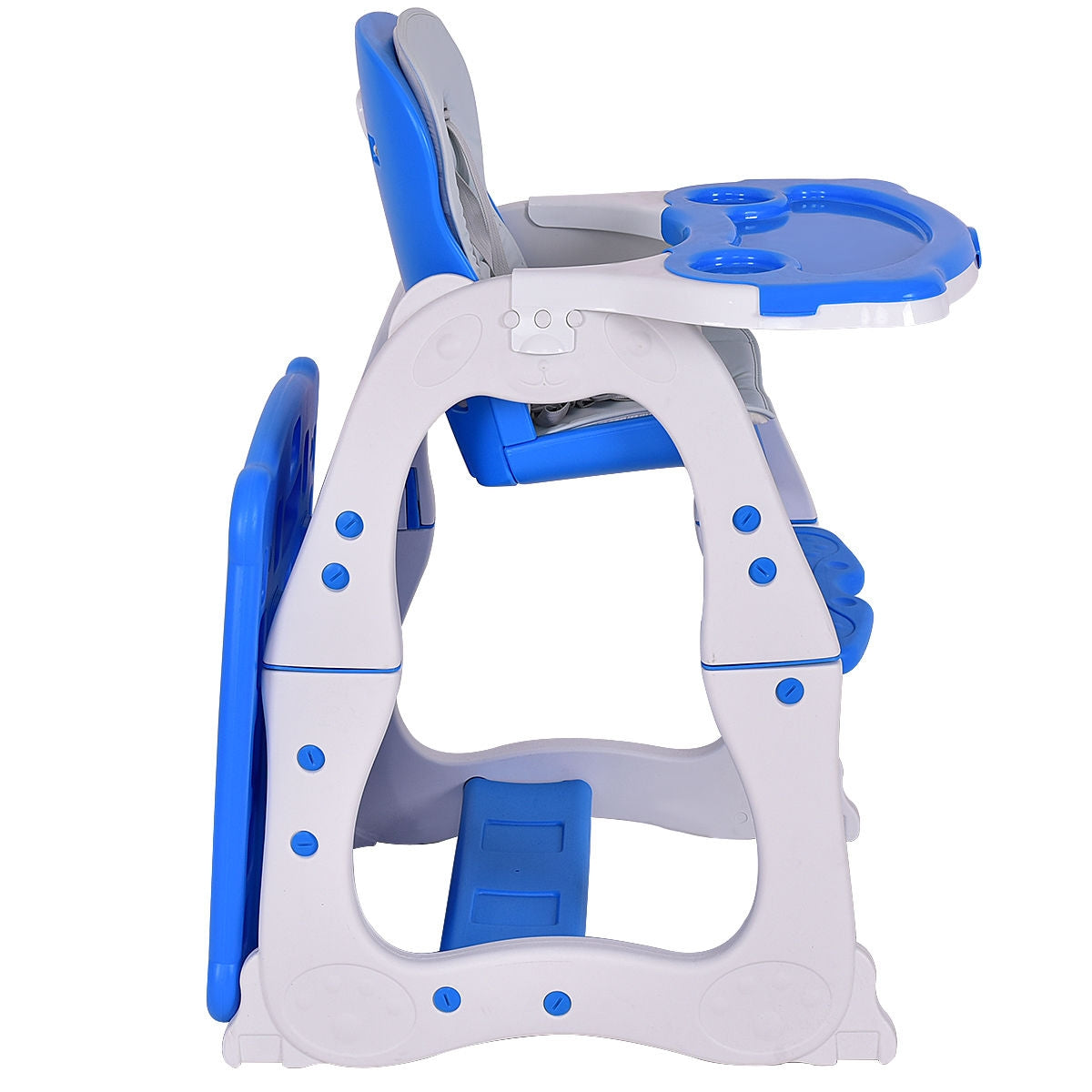 3-in-1 Convertible High Chair and Table Set - Blue