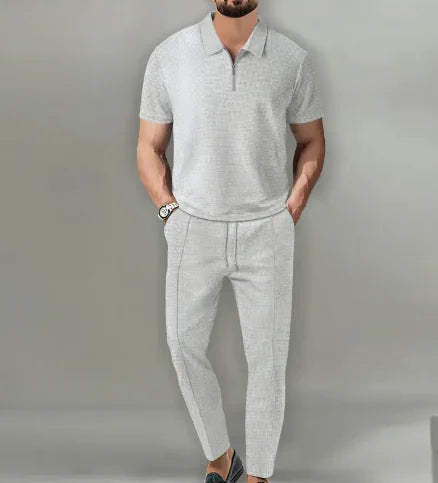 Traje de Pantalones con Cremallera de Manga Corta