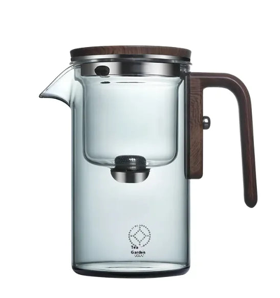 Elegante tetera de vidrio y juego de té con separación de agua