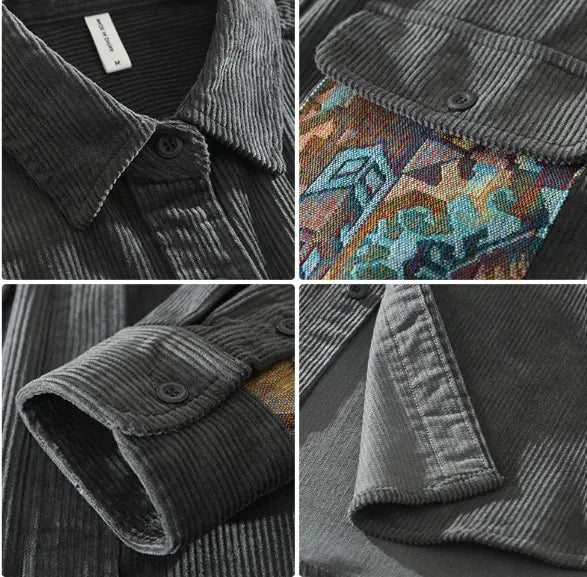 Camisa de Manga Larga Retro Estilo Japonés