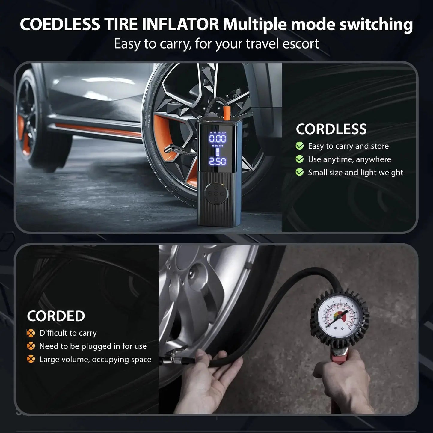 Compresseur d'air Power Tire Inflator - Efficace et Portable