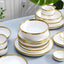 Ensemble de Plateaux à Dîner en Porcelaine Blanche à Bord Doré Mat