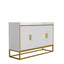 Moderno Buffet de Almacenamiento Blanco Brillante con Patas de Metal
