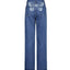 Women's High-Waisted Jeans with Butterfly Print