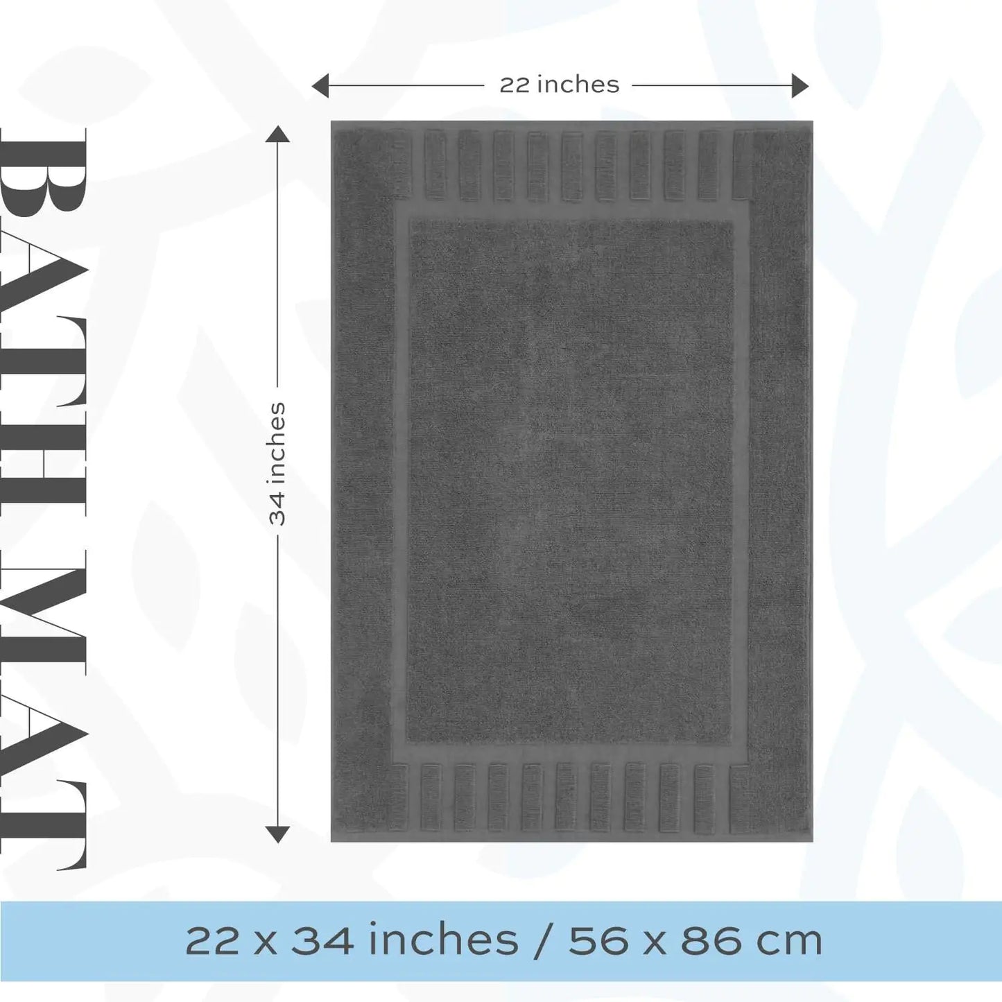 Juego de Alfombrillas de Baño de Lujo en Gris Oscuro - 2 Piezas, 22 x 34 in