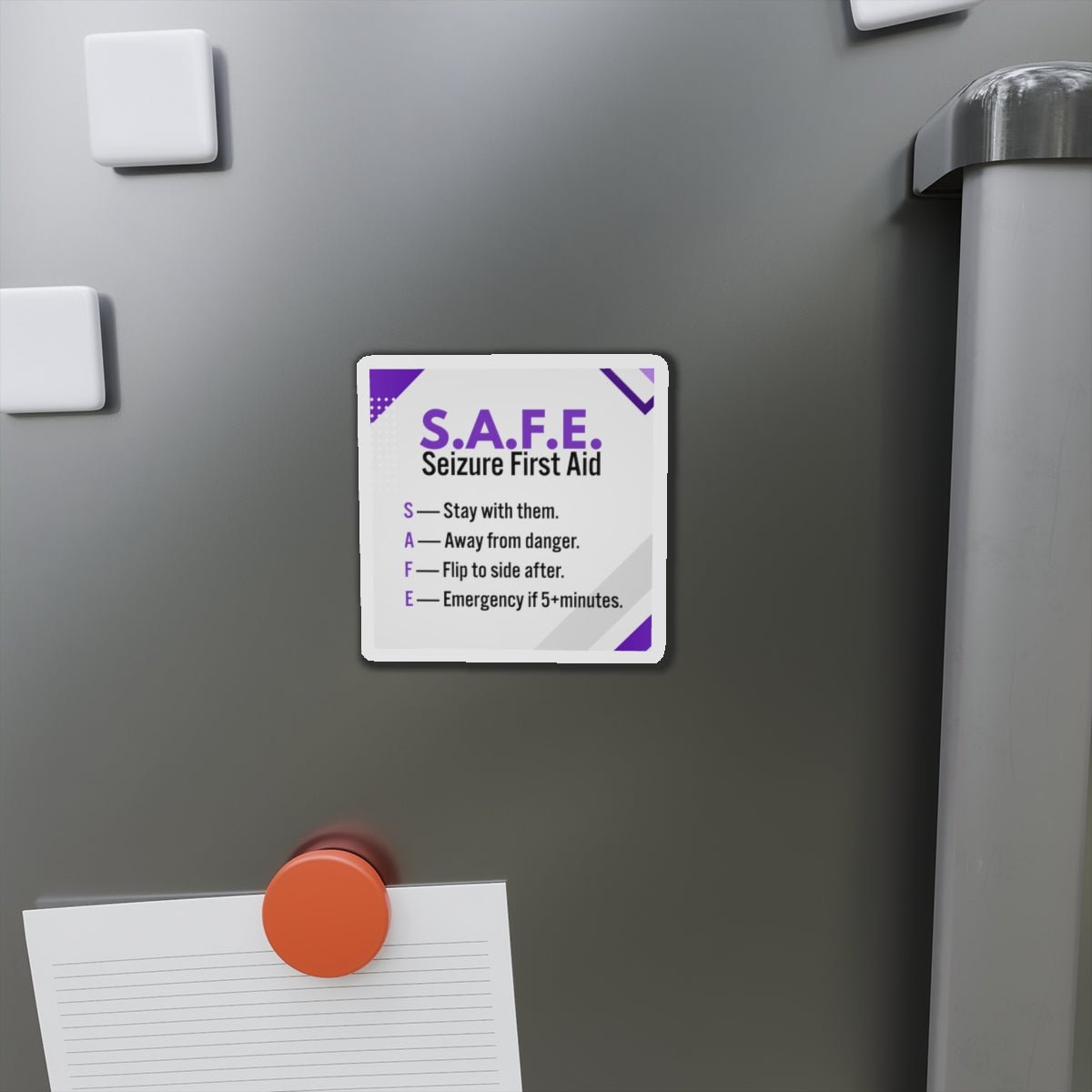 S.A.F.E. Seizure First Aid Magnet - Epilepsy Awareness Guide