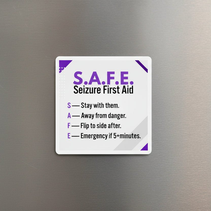 S.A.F.E. Seizure First Aid Magnet - Epilepsy Awareness Guide