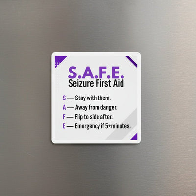 S.A.F.E. Seizure First Aid Magnet - Epilepsy Awareness Guide