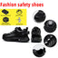 Safety shoes anti smashing anti piercing anti slip wear-resistant steel toe shoes lazy no tie safety shoes - Korvel