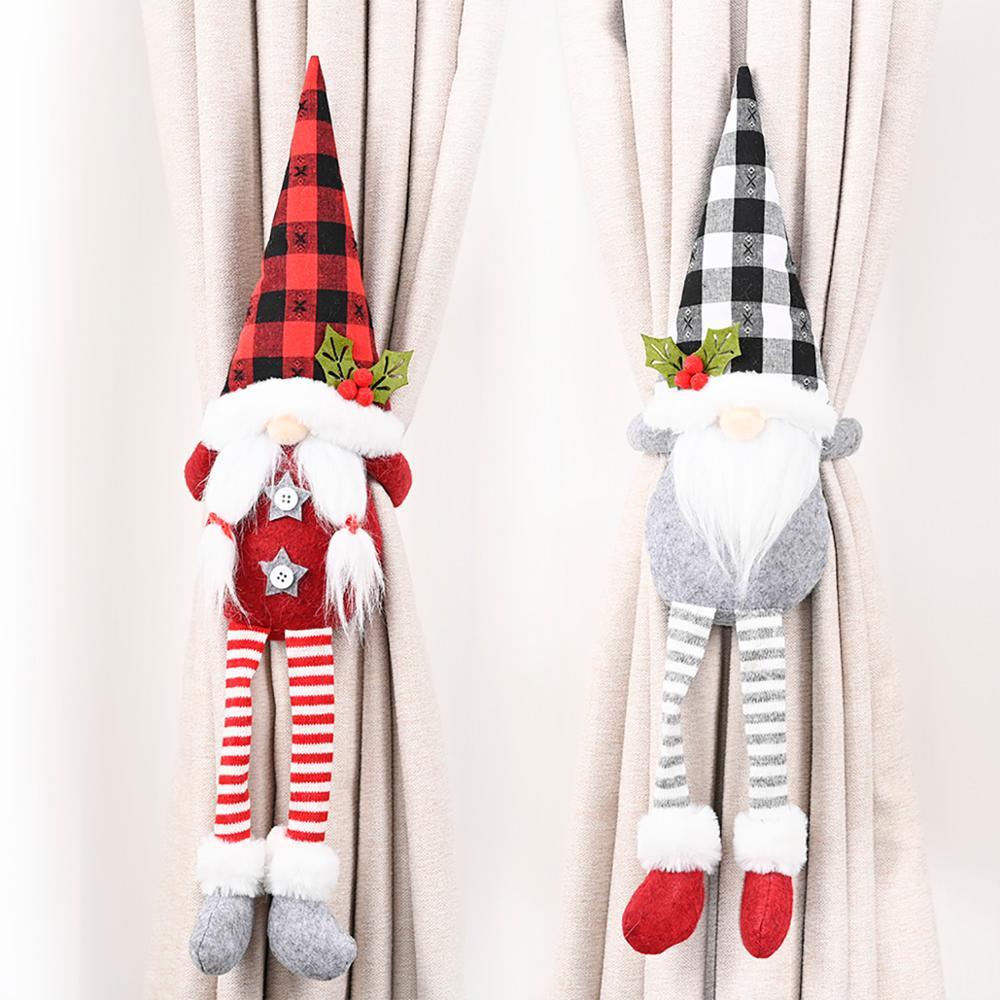 Santa Claus Elk Christmas Curtain Tieback Decor