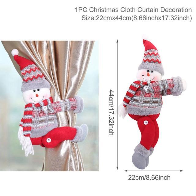 Santa Claus Elk Christmas Curtain Tieback Decor