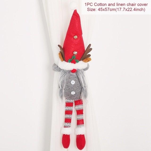 Santa Claus Elk Christmas Curtain Tieback Decor