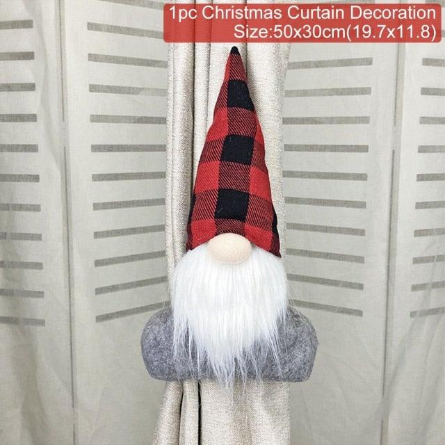 Santa Claus Elk Christmas Curtain Tieback Decor