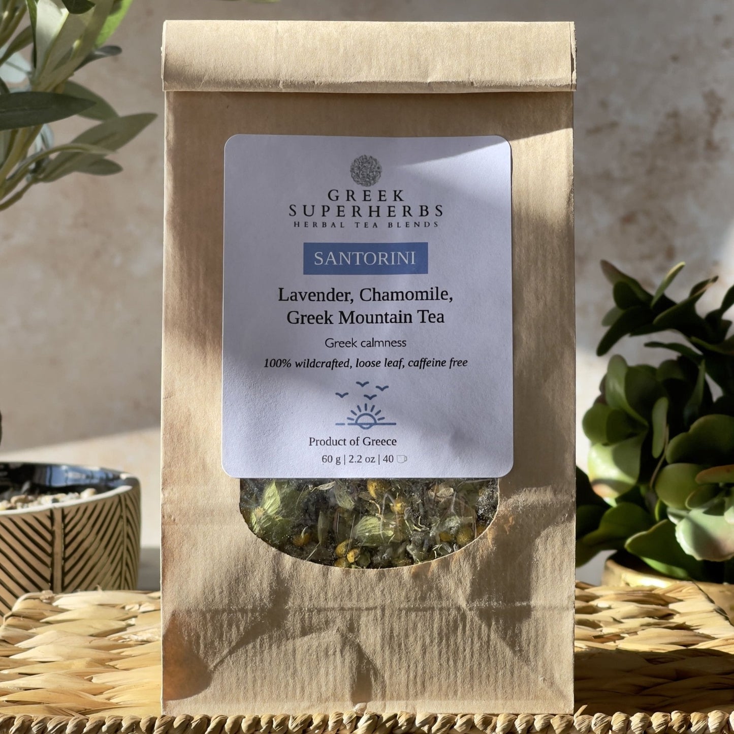 Greek Mountain Tea with Lavender & Chamomile – Calming Wildcrafted Blend