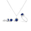 10K White Gold Purple Amethyst & Diamond Halo Jewelry Set