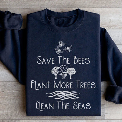 Sudadera "Salven a las abejas, planten más árboles, limpien los mares"
