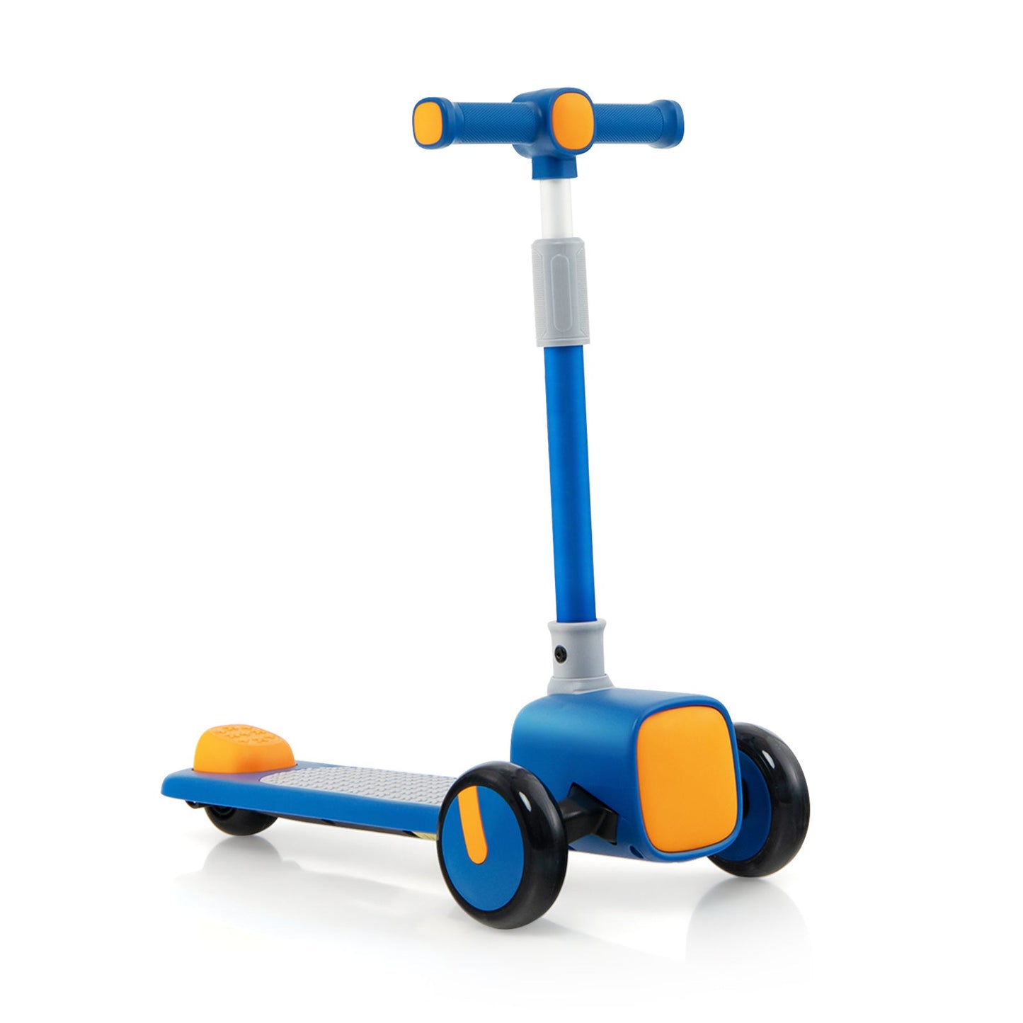 Patinete Plegable Ajustable para Niños con Ruedas LED y Fundas de Emoji - Azul