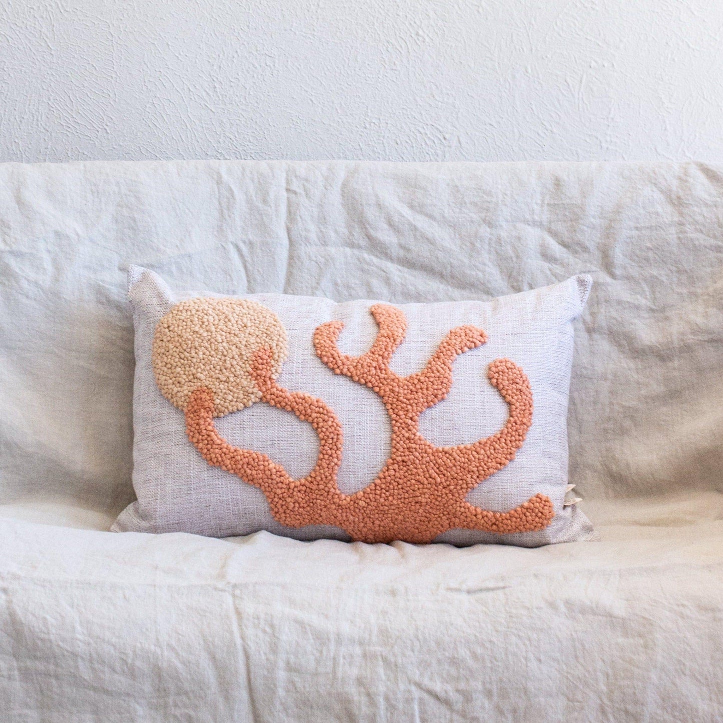 Sea Coral Throw Pillow - Eco-Friendly Comfort