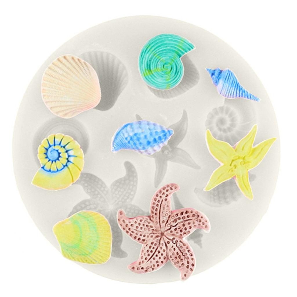 Molde de Silicona de Criaturas Marinas para Decoración de Pasteles y Dulces
