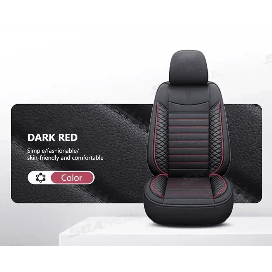 Premium Black Leather Car Seat Covers by Seametal