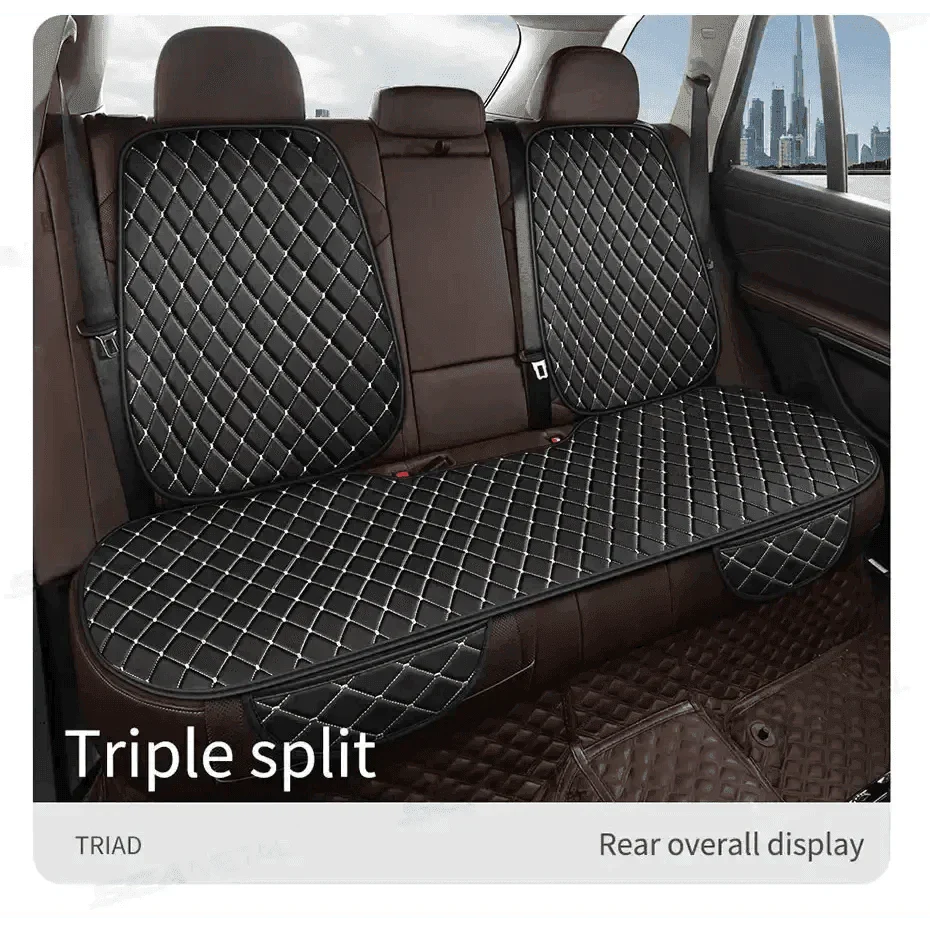 Premium Black Quilted Leather Car Seat Covers