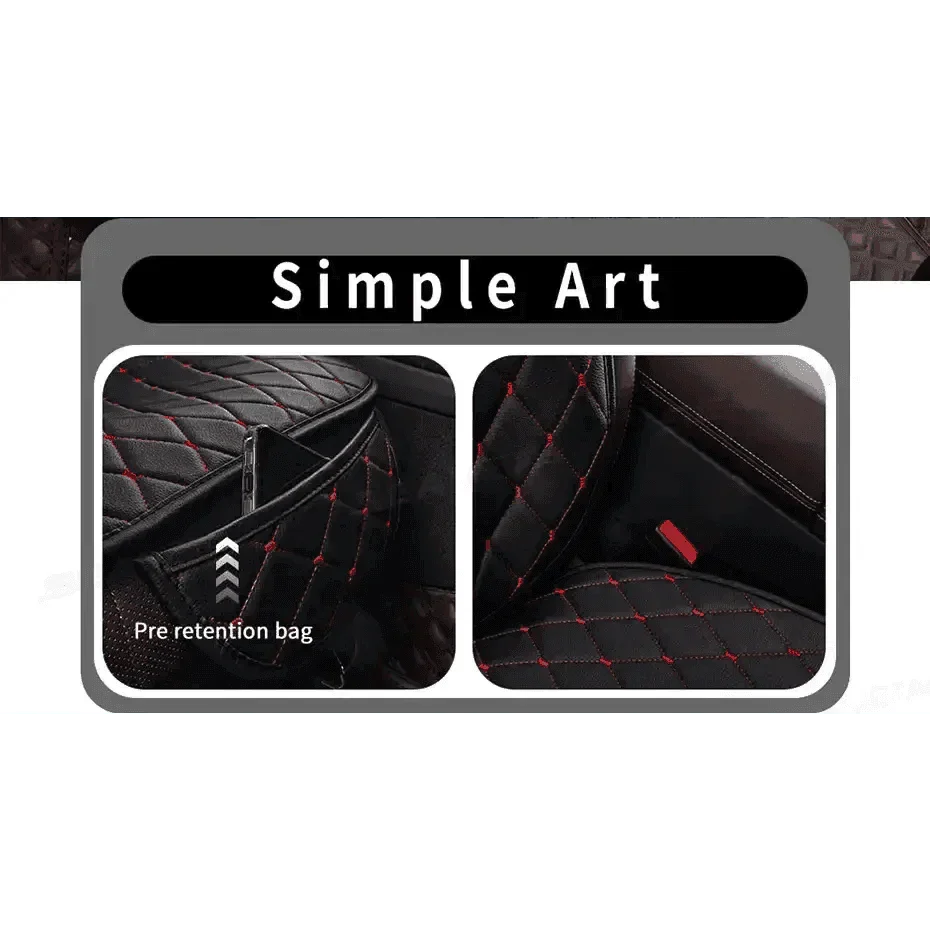 Premium Black Quilted Leather Car Seat Covers