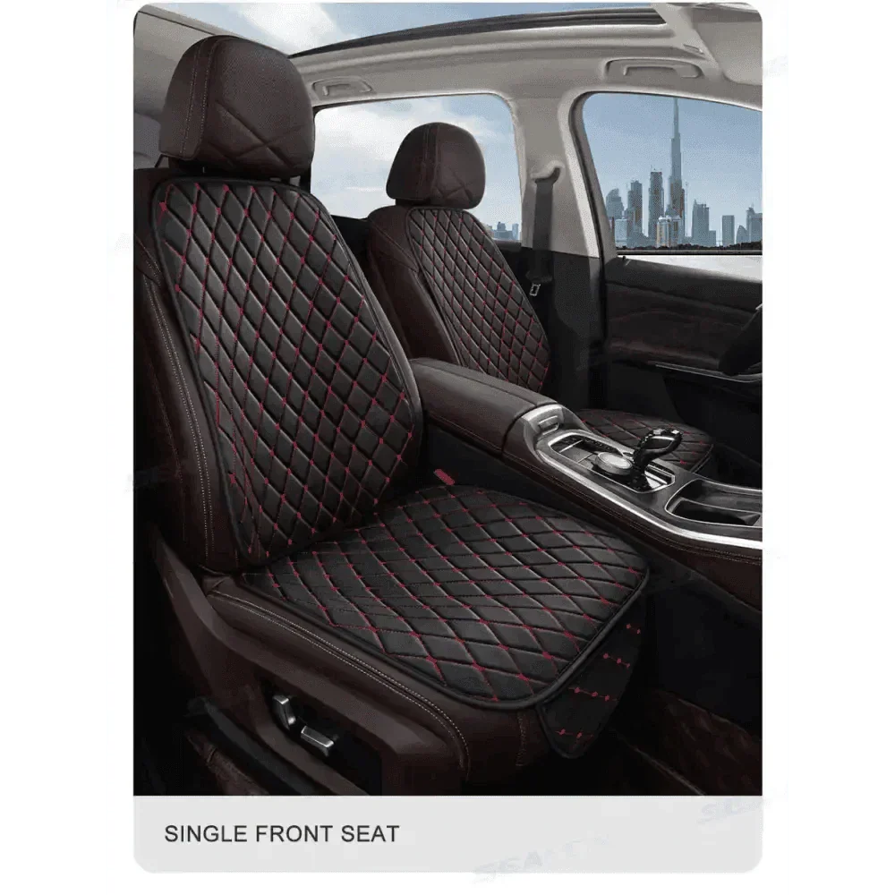 Premium Black Quilted Leather Car Seat Covers