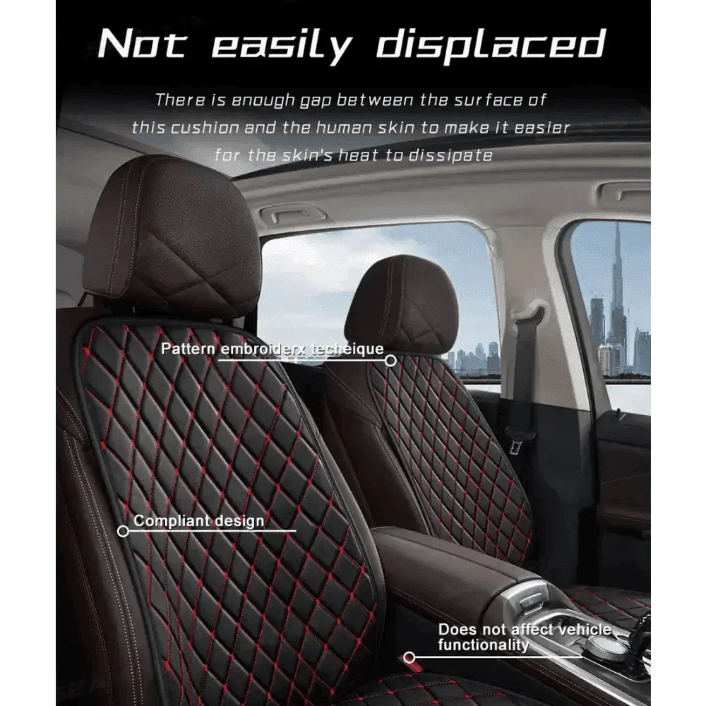 Premium Black Quilted Leather Car Seat Covers